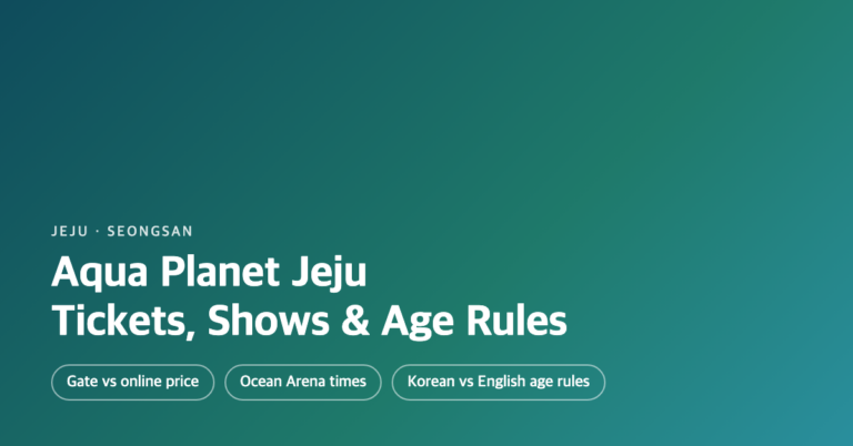 Aqua Planet Jeju Tickets for Foreigners: Age Rules, Shows and What's Included