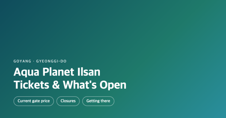 Aqua Planet Ilsan Tickets for Foreigners: What the English Pages Get Wrong